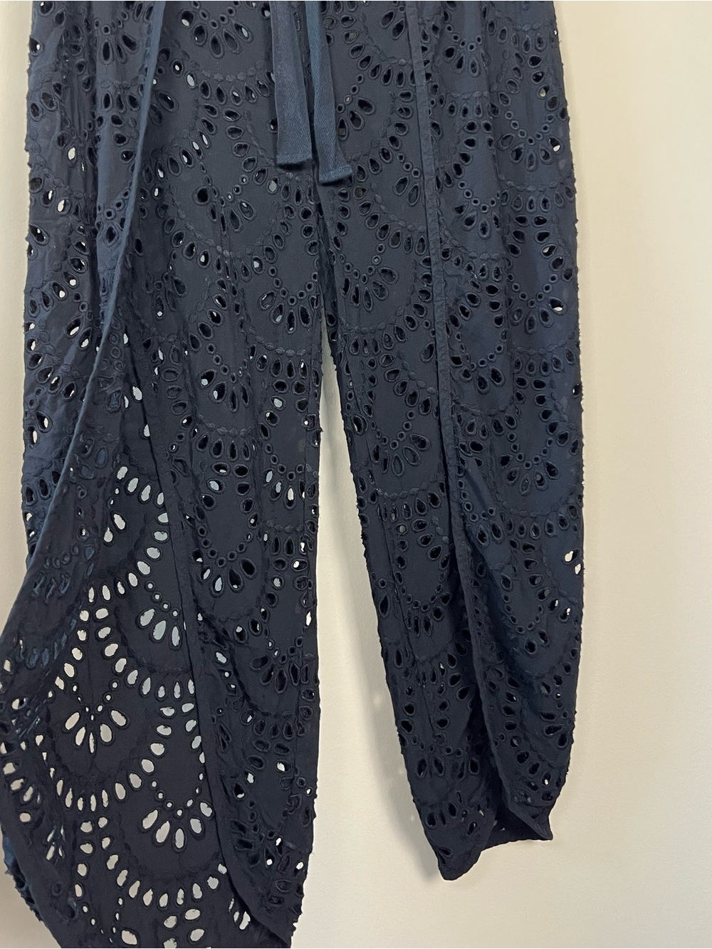 Intimately Free People Black Eyelet Harem Pants Boho Tulip Hem Size Small
